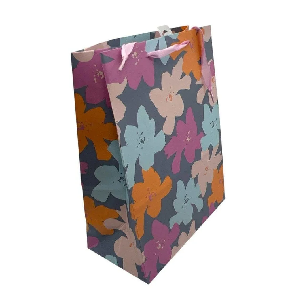 Spritz Gift Bags Floral Flowers Pattern Party Favor Goodie‎ Bags (8) Count 10x12